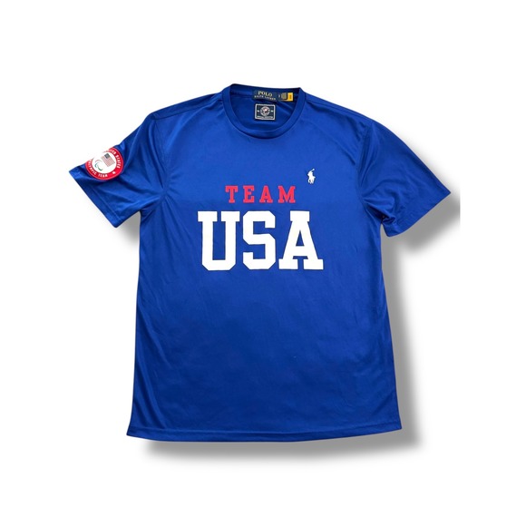 Polo Ralph Lauren Men's S Team USA Olympic Paralympic Official TShirt Blue - Picture 2 of 9